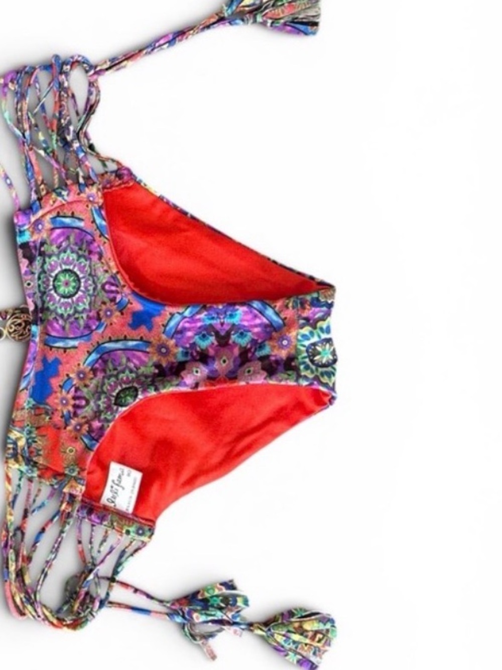 Luli Fama Multicolor Paisley One-Piece with Red Accents